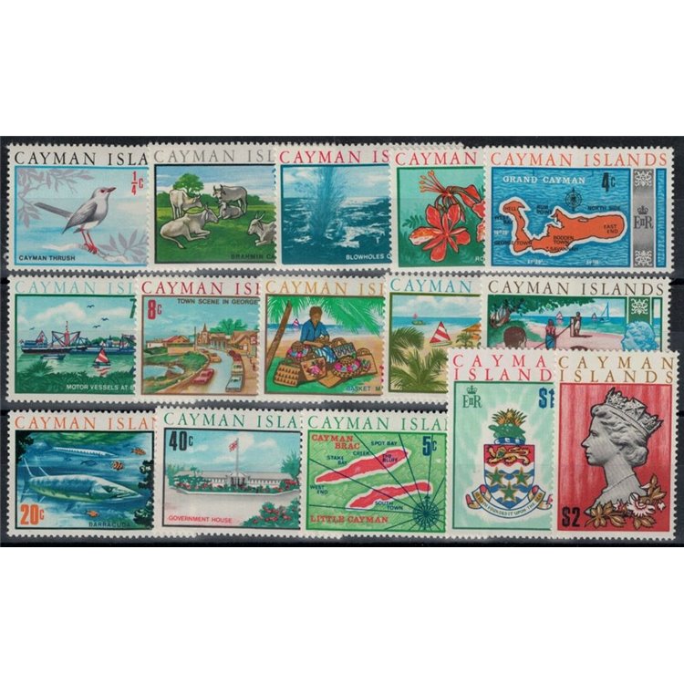 CAYMAN 1970 Ordinary series 15v MNH**