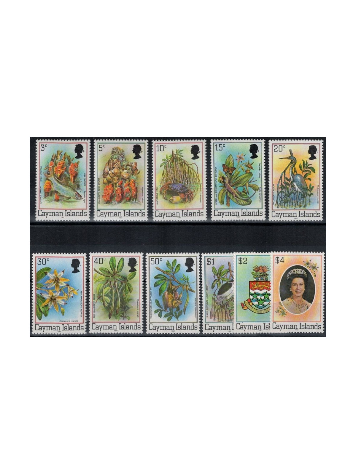 CAYMAN 1982 Serie ordinaria (millesimo 1982) 11v MNH**