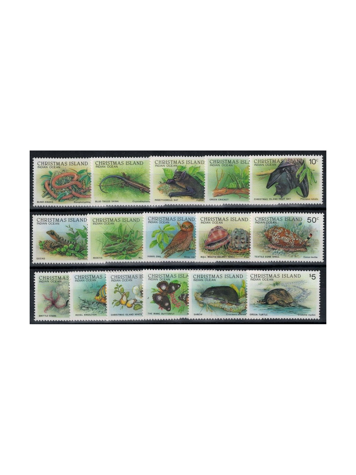 CHRISTMAS ISLAND 1987-88 Ordinary series, animals 16v MNH**