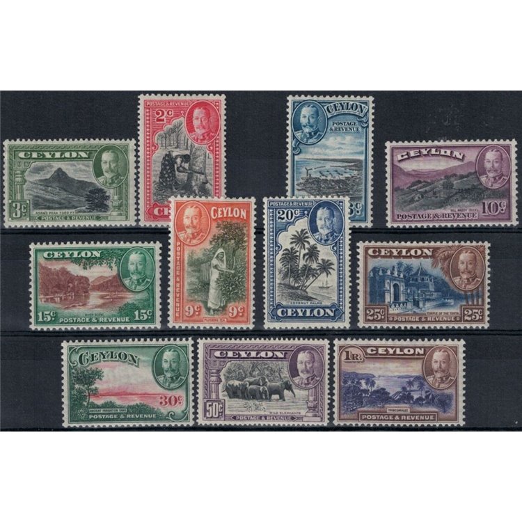 CEYLON 1935-36 Serie ordinaria 11v MH*