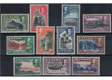 CEYLON 1935-36 Serie ordinaria 11v MH*