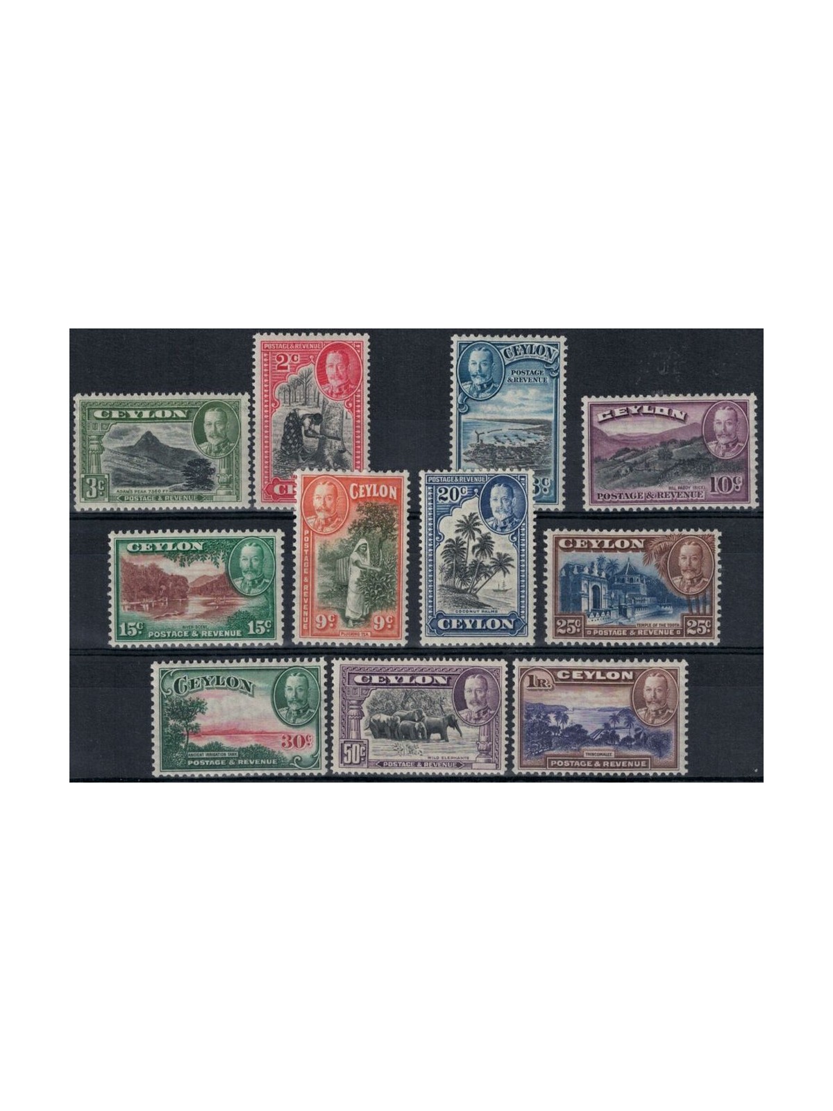CEYLON 1935-36 Serie ordinaria 11v MH*
