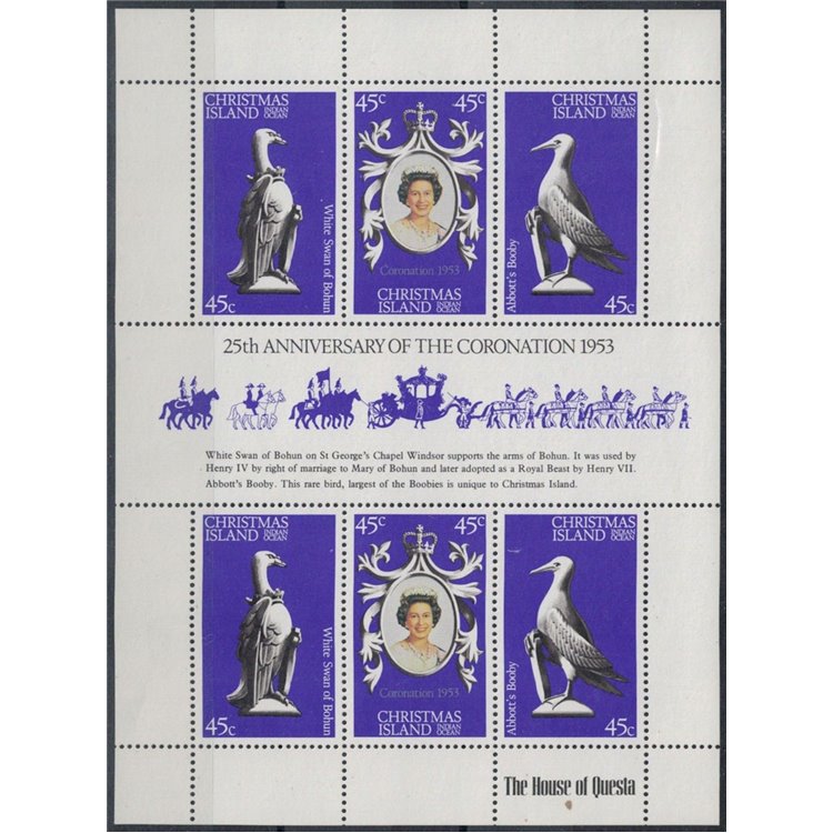 CHRISTMAS ISLAND 1978 Silver Jubilee m/s MNH**
