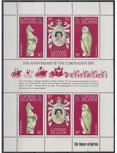 CAYMAN 1978 Silver Jubilee m/s MNH**