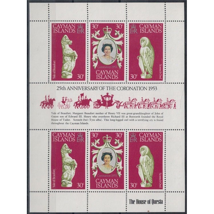 CAYMAN 1978 Silver Jubilee m/s MNH**