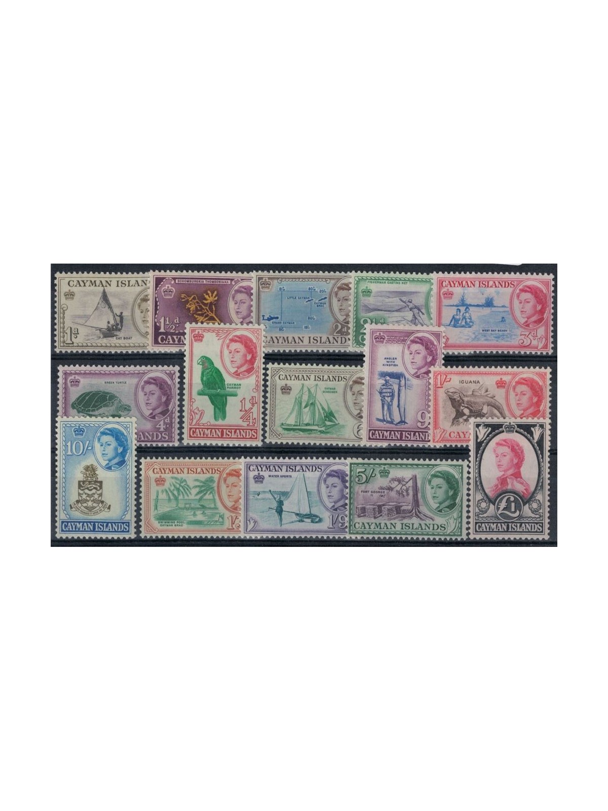 CAYMAN 1962 Ordinaries, Elizabeth II 15v MNH**