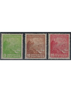 CHILE 1931 Landscapes, airmail 3v MH*