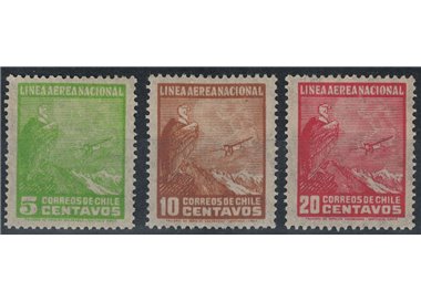 CHILE 1931 Landscapes, airmail 3v MH*