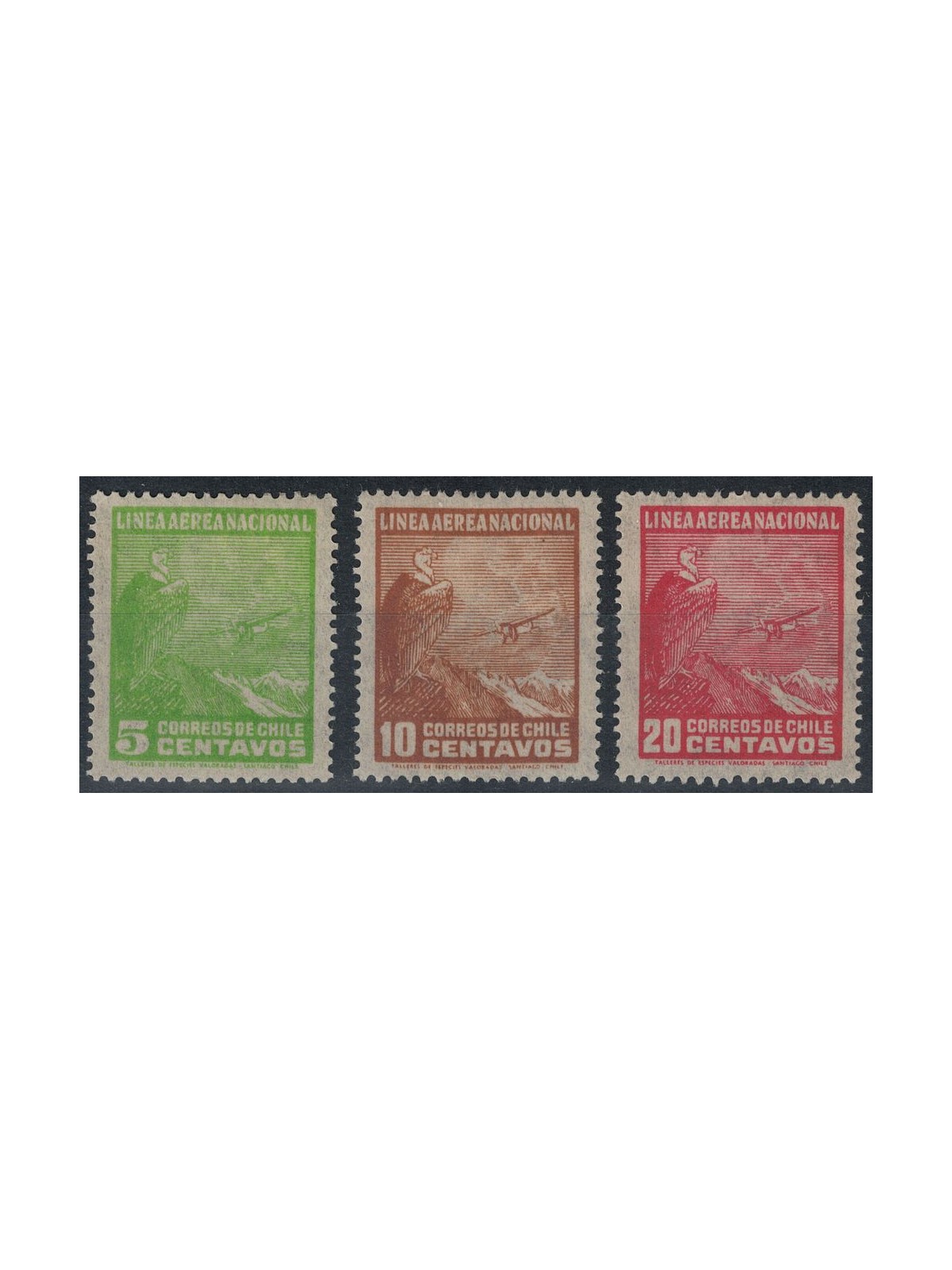CHILE 1931 Landscapes, airmail 3v MH*