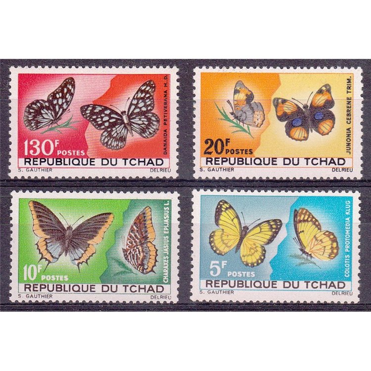 CHAD 1967 Fauna, Butterflies 4v MNH**
