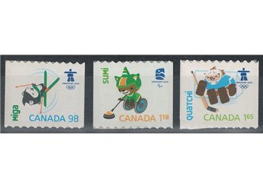 CANADA 2009 Mascottes dei giochi olimpici Vancouver 3v MNH**