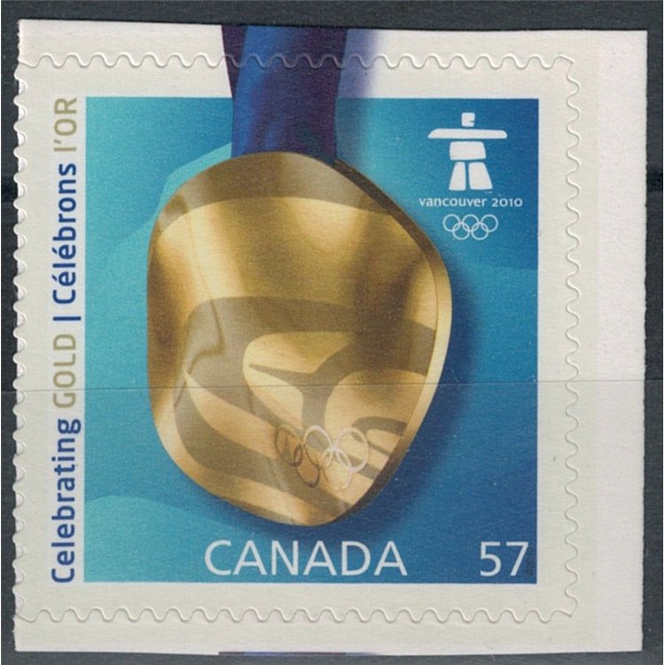 CANADA 2010 Giochi olimpici Vancouver, medaglia d'oro MNH**