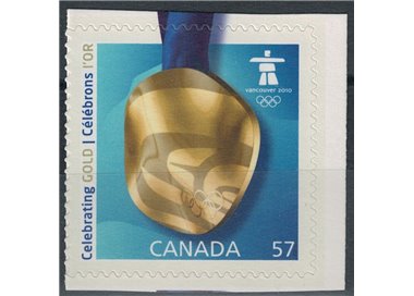 CANADA 2010 Giochi olimpici Vancouver, medaglia d'oro MNH**