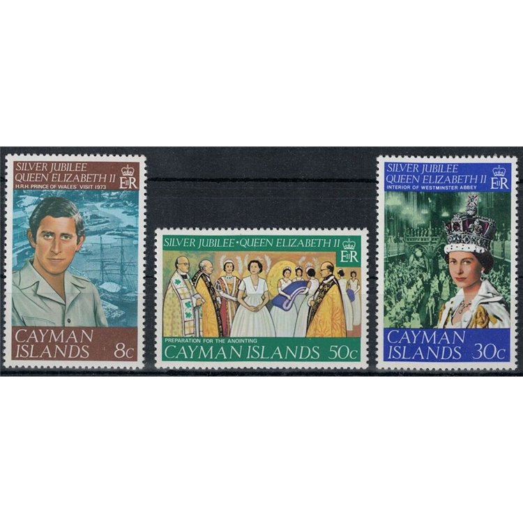 CAYMAN 1977 Silver Jubilee 3v MNH**