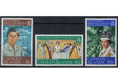 CAYMAN 1977 Silver Jubilee 3v MNH**