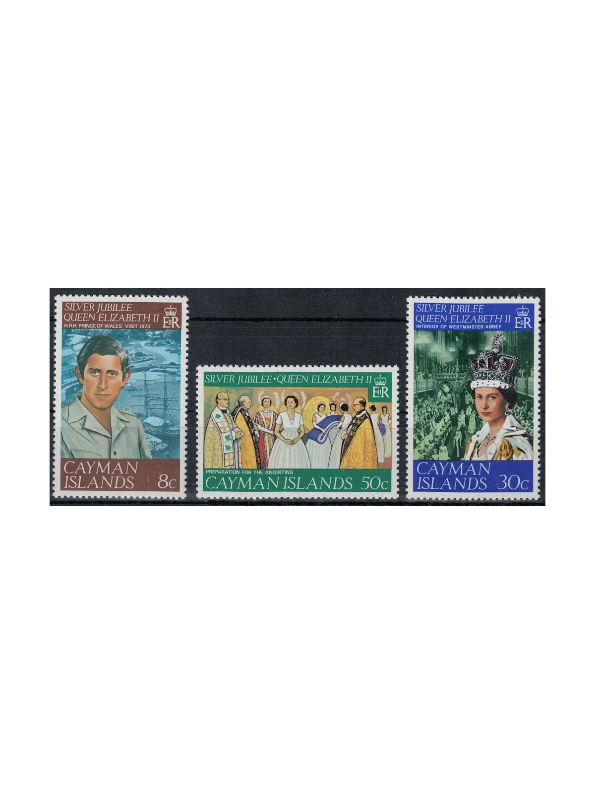 CAYMAN 1977 Silver Jubilee 3v MNH**