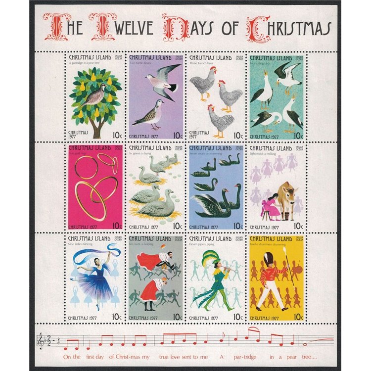 CHRISTMAS ISLAND 1977 Christmas 12v MNH**