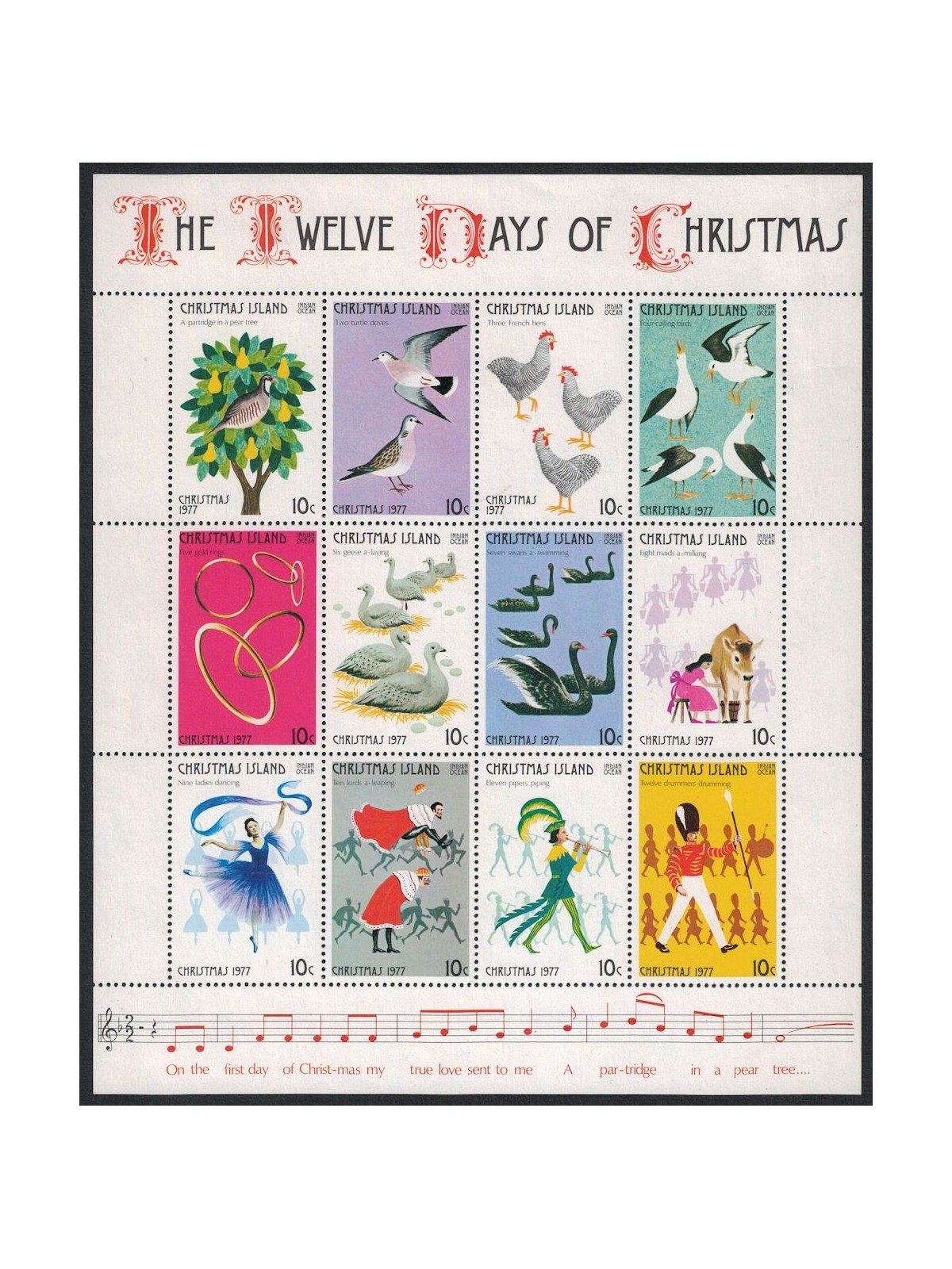 CHRISTMAS ISLAND 1977 Natale 12v MNH**