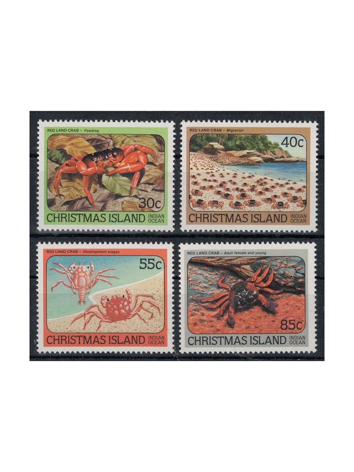 CHRISTMAS ISLAND 1984 Marine fauna, crabs 4v MNH**