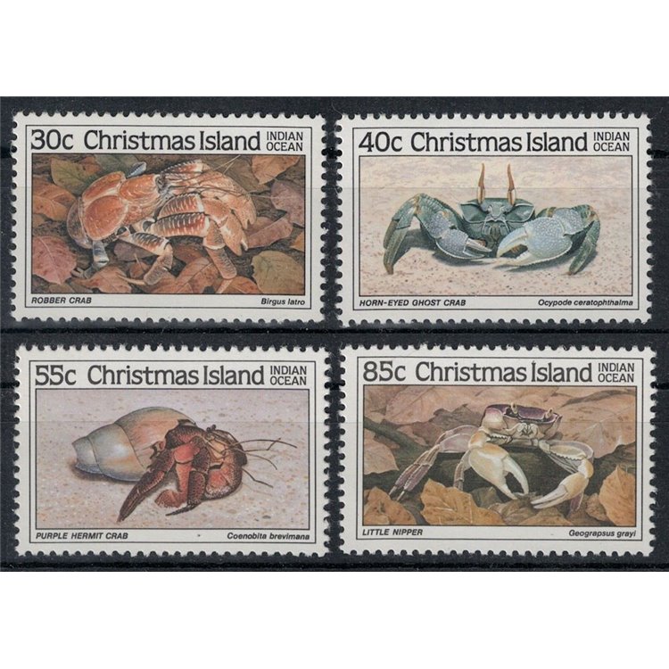 CHRISTMAS ISLAND 1985 Marine fauna, crabs (I) 4v MNH**