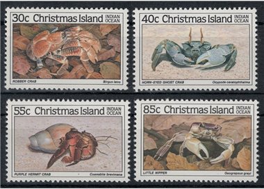 CHRISTMAS ISLAND 1985 Marine fauna, crabs (I) 4v MNH**