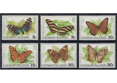 CAYMAN 1977 Fauna, farfalle 6v MNH**