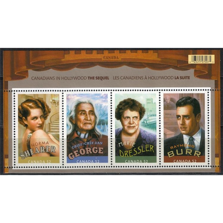 CANADA 2008 Attrici e Attori canadesi (blocco) 4v MNH**