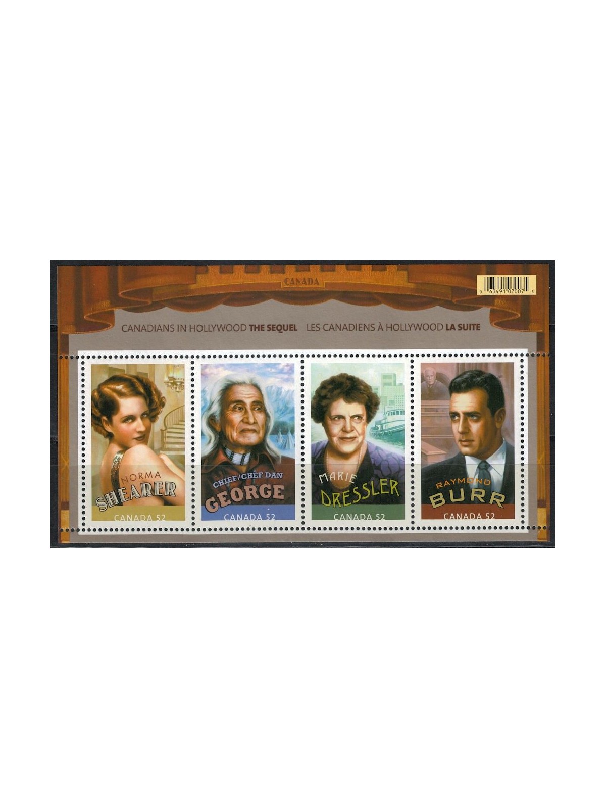 CANADA 2008 Attrici e Attori canadesi (blocco) 4v MNH**