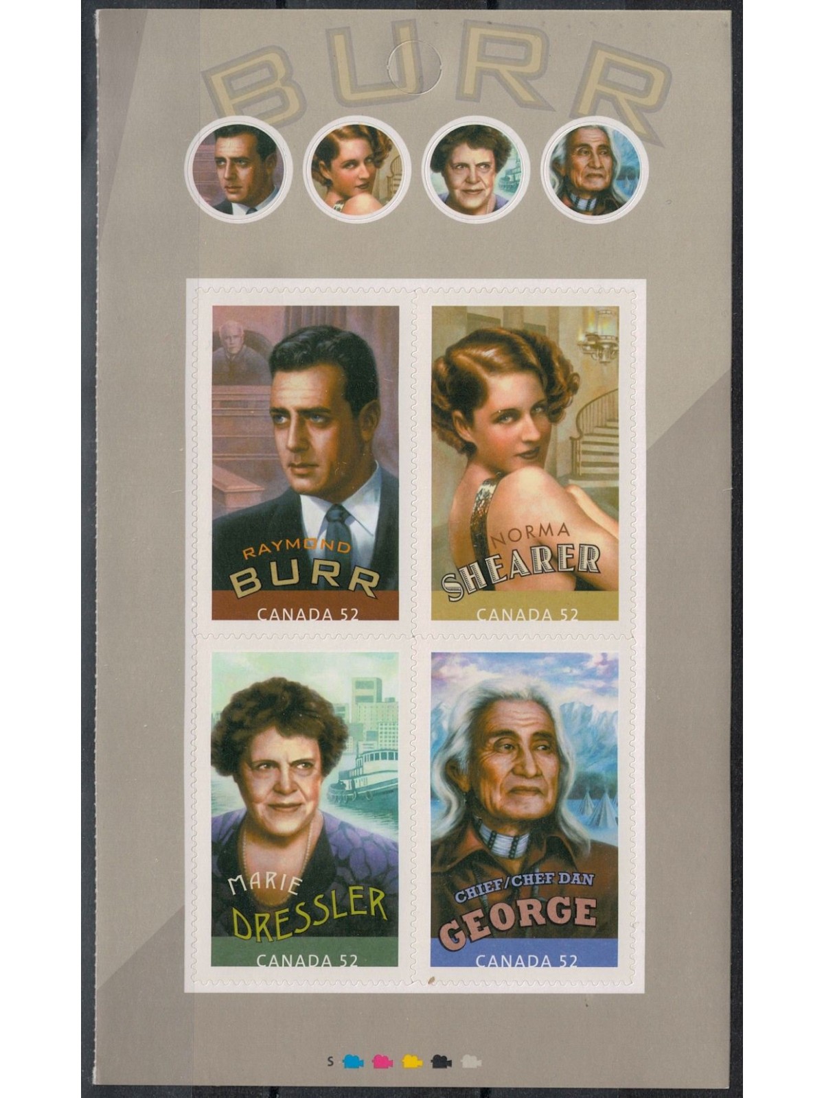 CANADA 2008 Attrici e Attori canadesi (autoadesivi) 4v MNH**
