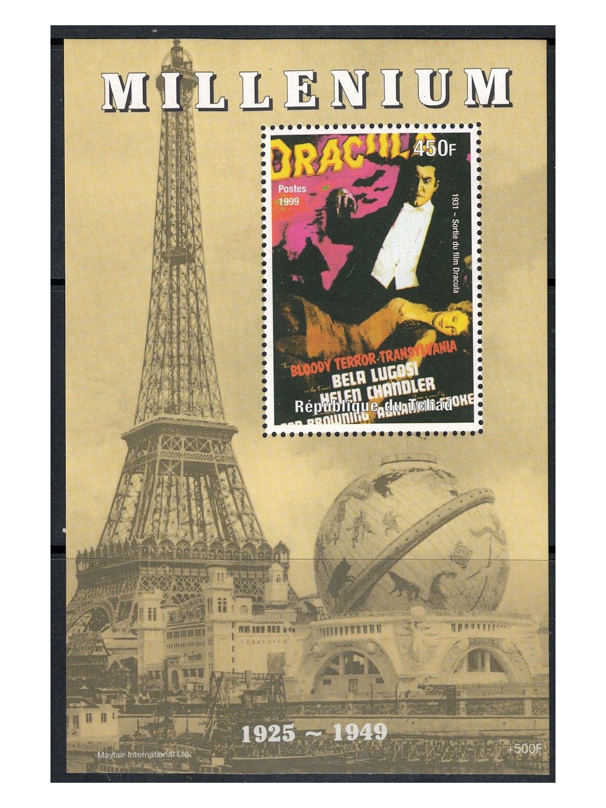 CIAD 2000 Avvenimenti del 20° secolo (Dracula) BF MNH**