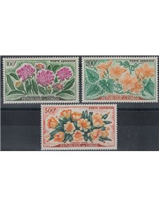 CONGO (BRAZZAVILLE) 1961 Flowers, airmail 3v MNH**