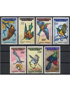 CONGO (BRAZZAVILLE) 1967 Uccelli, posta aerea 7v MNH**