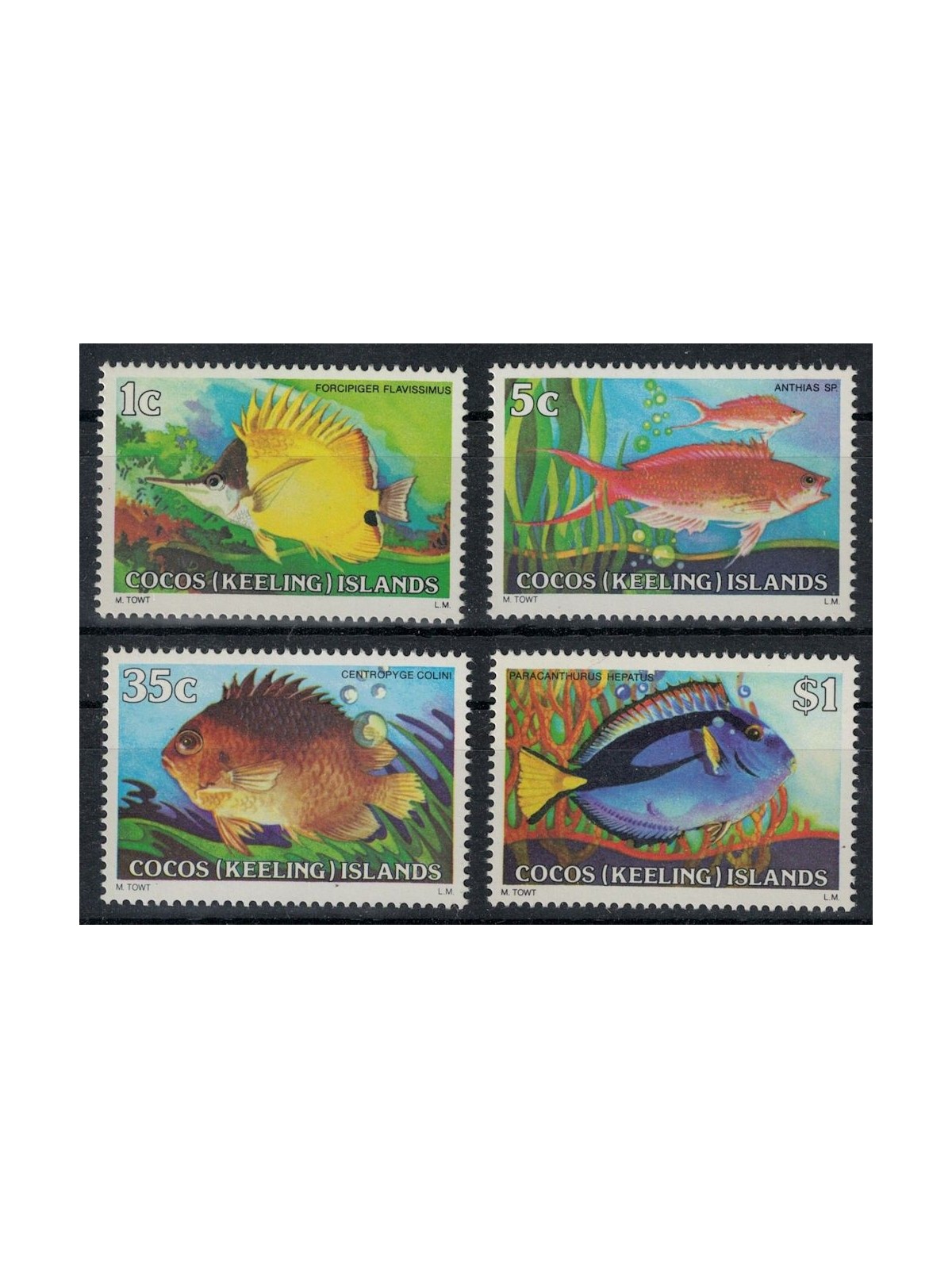 COCOS 1979 Serie ordinaria, pesci (I) 4v MNH**
