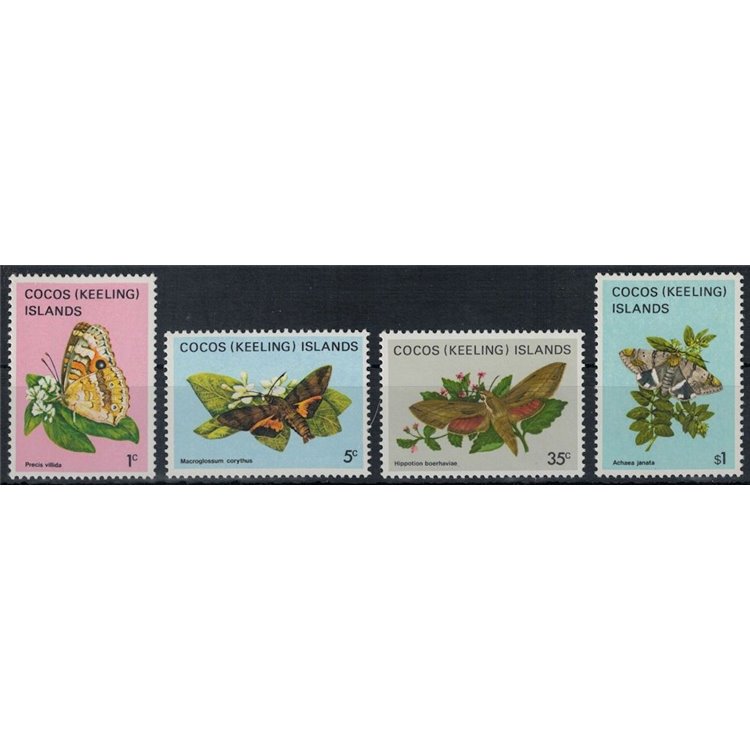 COCOS 1982 Ordinary series, butterflies (I) 4v MNH**