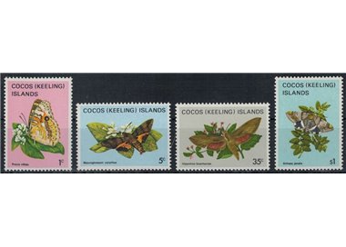 COCOS 1982 Ordinary series, butterflies (I) 4v MNH**