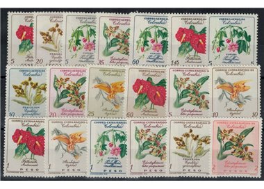 COLOMBIA 1960 Flora, fiori 19v MNH**