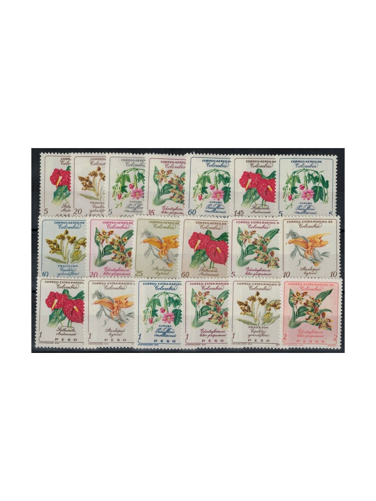 COLOMBIA 1960 Flora, fiori 19v MNH**