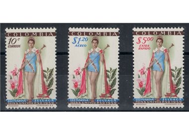 COLOMBIA 1959 Miss Universo 3v MNH**