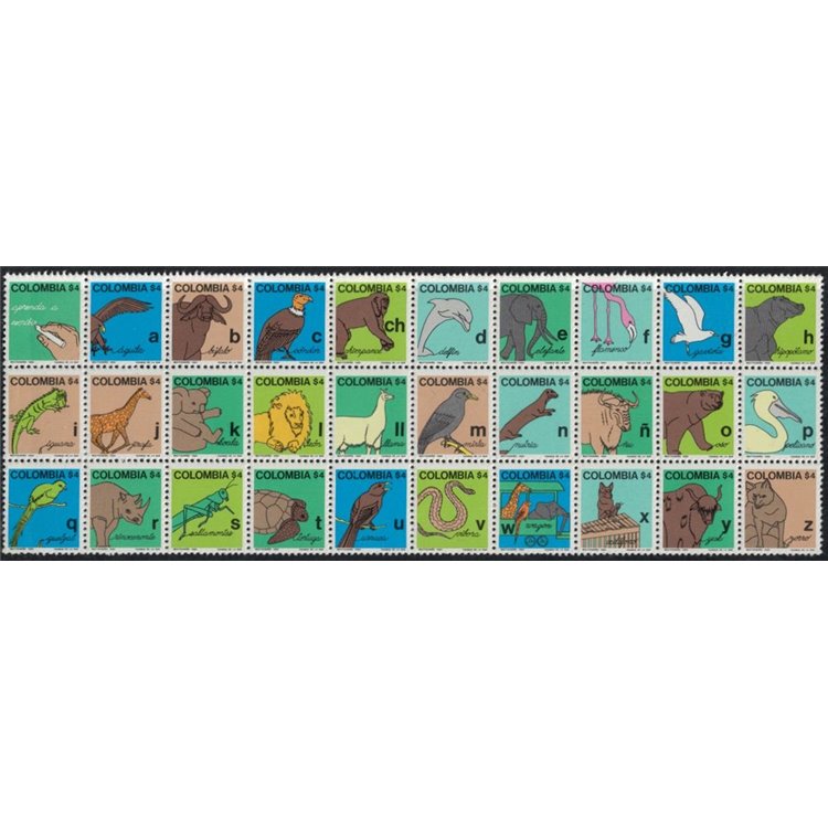 COLOMBIA 1980 Illiteracy 30v MNH**