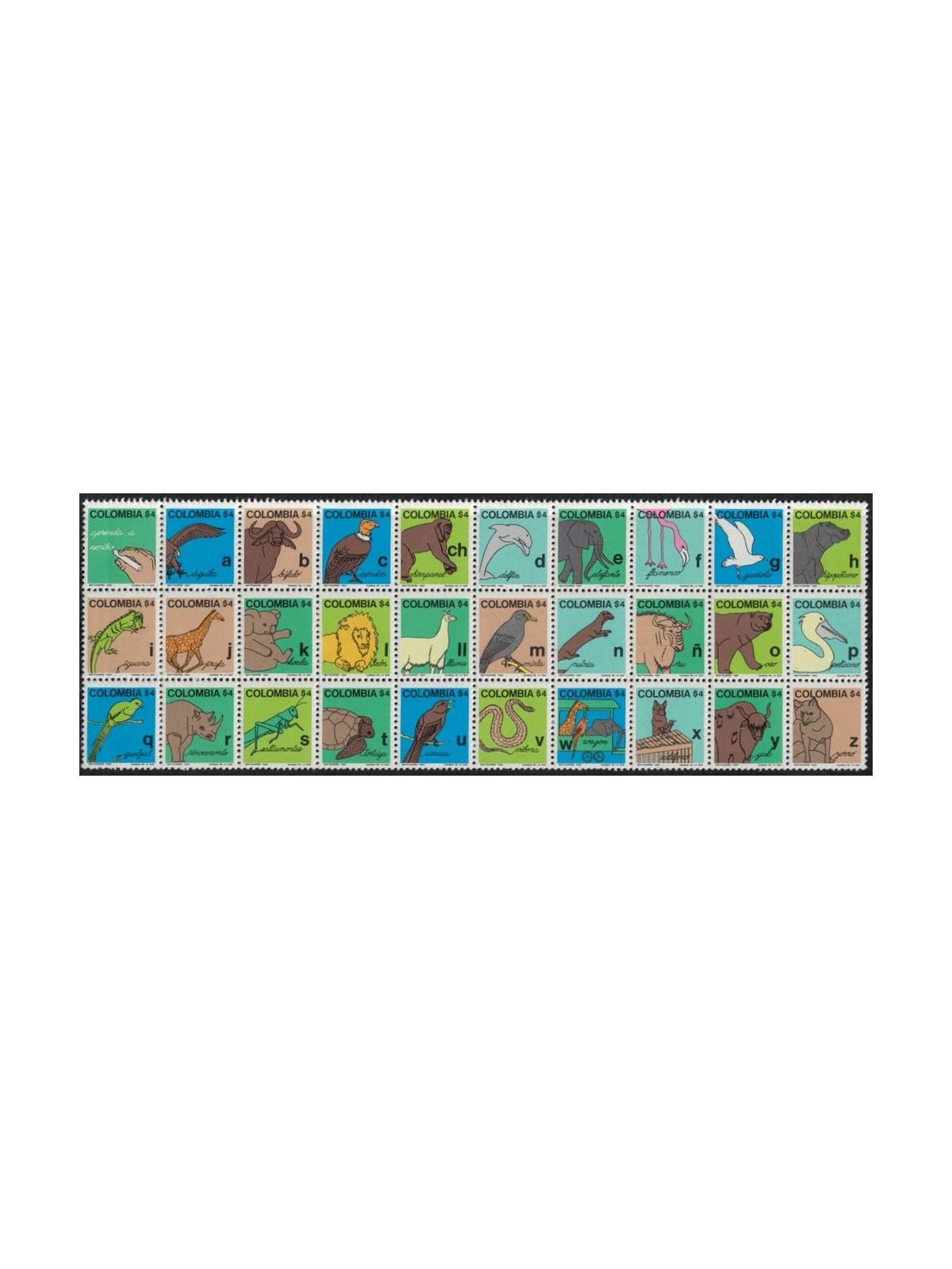 COLOMBIA 1980 Analfabetismo 30v MNH**