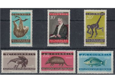 COLOMBIA 1960 Alexander von Humboldt 6v MNH**