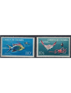 COLOMBIA 1966 Fauna marina, pesci 2v MNH**