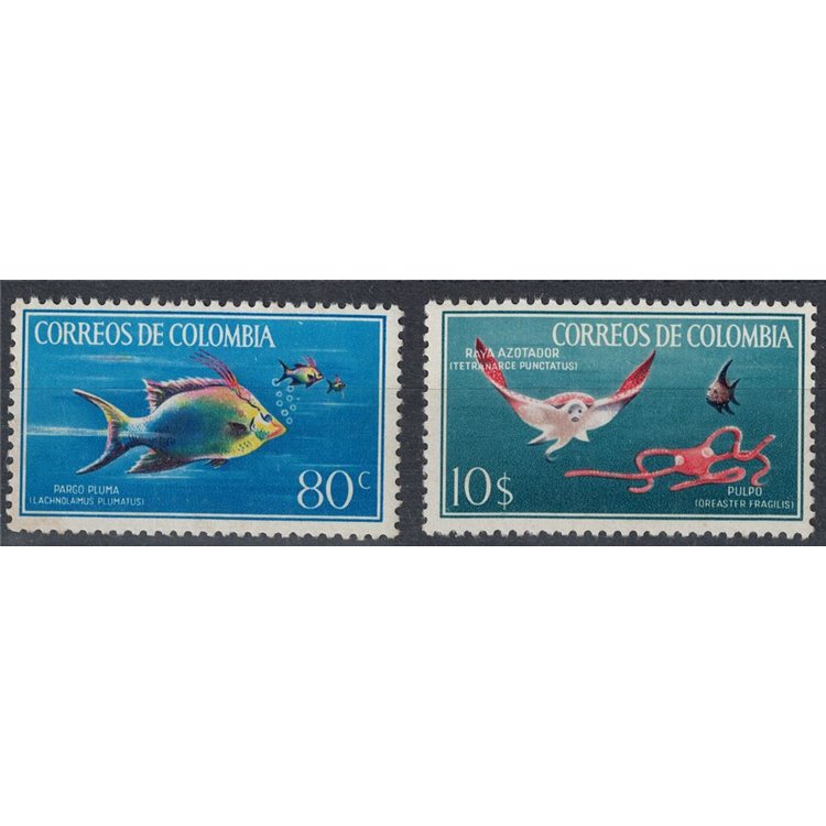 COLOMBIA 1966 Marine fauna, fish 2v MNH**
