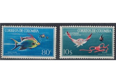 COLOMBIA 1966 Marine fauna, fish 2v MNH**