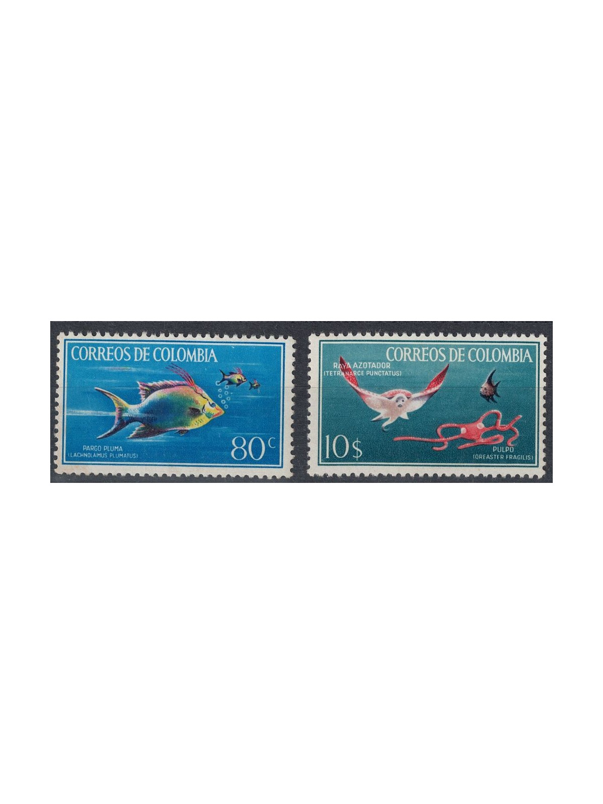 COLOMBIA 1966 Marine fauna, fish 2v MNH**
