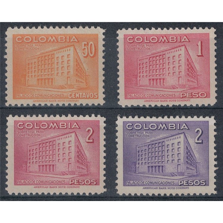 COLOMBIA 1952 Hotel delle Poste 4v MNH**
