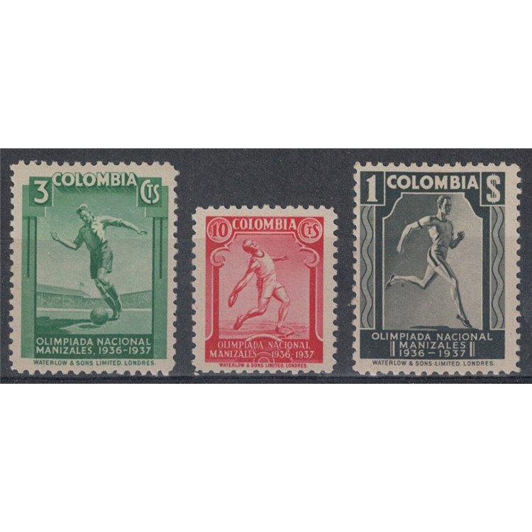 COLOMBIA 1937 Olimpiadi di Manizales 3v MNH**
