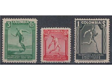 COLOMBIA 1937 Manizales Olympics 3v MNH**