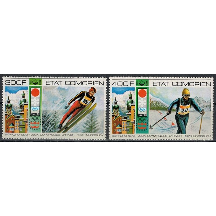 COMORE 1976 Giochi olimpici, posta aerea 2v MNH**
