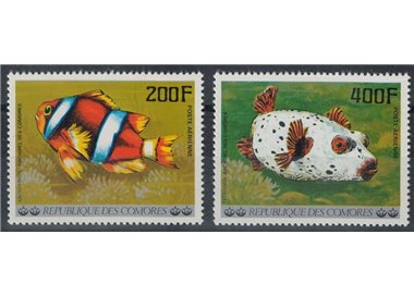 COMOROS 1977 Fish, airmail 2v MNH**
